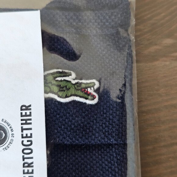 NIP LACOSTE Navy Blue Pique Cotton Ear Loop Face Mask Unisex One Size OS - Picture 3 of 5